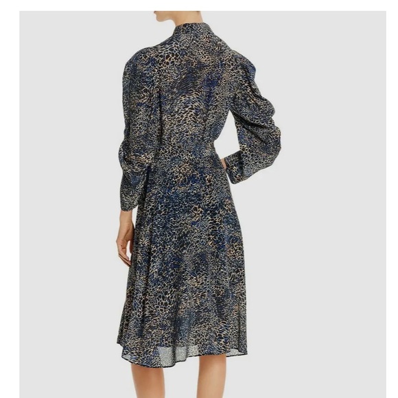 NWT Kobi Halperin Womens Morgan Silk Animal-Print Midi Dress - Picture 2 of 7